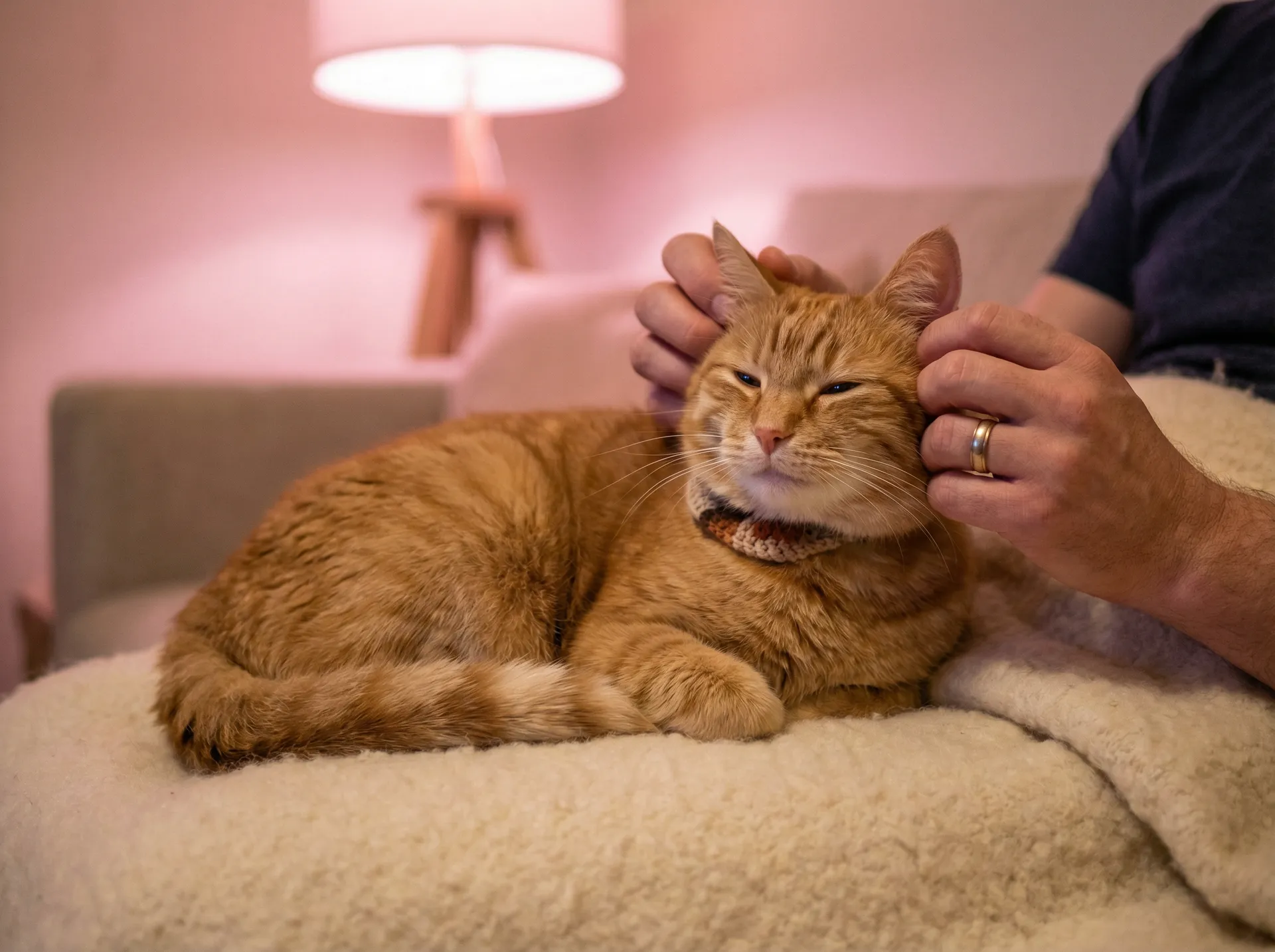 猫咪被温柔抚摸的幸福时刻 - 老何在船上弄雨婷中文